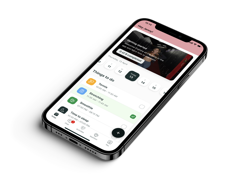 A mockup of the coaching app showcasing the features.